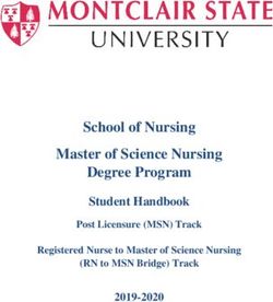School of Nursing Master of Science Nursing Degree Program - Student Handbook 2019-2020