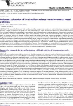 Iridescent coloration of Tree Swallows relates to environmental metal pollution