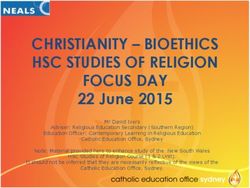 CHRISTIANITY - BIOETHICS HSC STUDIES OF RELIGION FOCUS DAY