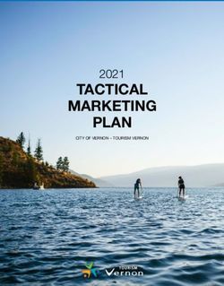 TACTICAL MARKETING PLAN - 2021 CITY OF VERNON - TOURISM VERNON - The City of Vernon