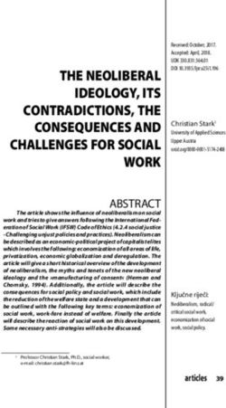 THE NEOLIBERAL IDEOLOGY, ITS CONTRADICTIONS, THE CONSEQUENCES AND CHALLENGES FOR SOCIAL WORK