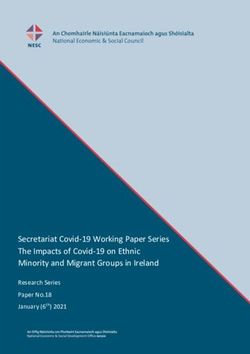 Secretariat Covid-19 Working Paper Series The Impacts of Covid-19 on Ethnic Minority and Migrant Groups in Ireland - Research Series Paper No.18 ...