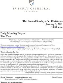 The Second Sunday after Christmas January 3, 2021 10:30 a.m.