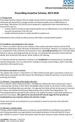 Prescribing Incentive Scheme, 2019-2020 - Oxfordshire CCG