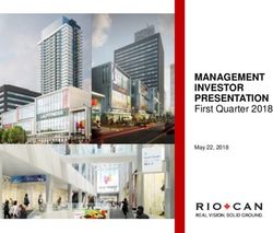 MANAGEMENT INVESTOR PRESENTATION - First Quarter 2018 May 22, 2018