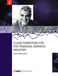 CLOUD COMPUTING FOR THE FINANCIAL SERVICES INDUSTRY - Author: Abhinav Garg