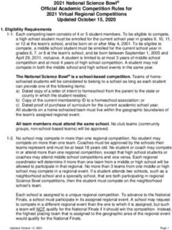 2021 National Science Bowl Official Academic Competition Rules for 2021 Virtual Regional Competitions Updated October 15, 2020 - OSTI.gov