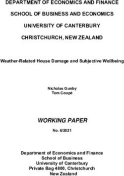 WORKING PAPER - DEPARTMENT OF ECONOMICS AND FINANCE SCHOOL OF BUSINESS AND ECONOMICS UNIVERSITY OF CANTERBURY CHRISTCHURCH, NEW ZEALAND
