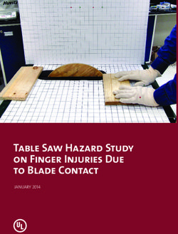 Table Saw Hazard Study on Finger Injuries Due to Blade Contact - JANUARY 2014