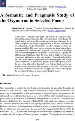 A Semantic and Pragmatic Study of the Oxymoron in Selected Poems - IJICC