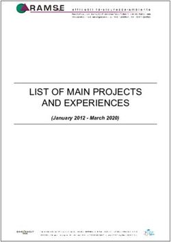 LIST OF MAIN PROJECTS AND EXPERIENCES - (January 2012 - March 2020) - RAMS&E