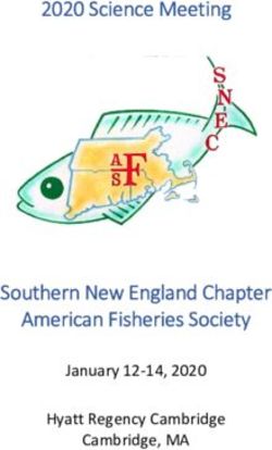 2020 Science Meeting - Southern New England Chapter American Fisheries Society January 12-14, 2020 Hyatt Regency Cambridge Cambridge, MA