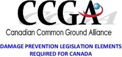 DAMAGE PREVENTION LEGISLATION ELEMENTS REQUIRED FOR CANADA