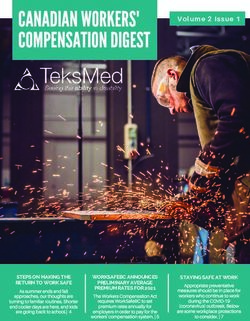 Volume 2 Issue 1 - STEPS ON MAKING THE RETURN TO WORK SAFE - TeksMed