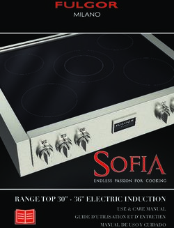 RANGE TOP 30" - 36" ELECTRIC INDUCTION - USE & CARE MANUAL GUIDE D'UTILISATION ET D'ENTRETIEN MANUAL DE USO Y CUIDADO - Fulgor Milano