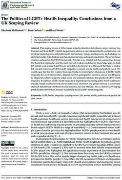 The Politics of LGBT+ Health Inequality: Conclusions from a UK Scoping Review - MDPI