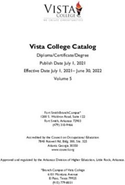 Vista College Catalog - Diploma/Certificate/Degree Publish Date July 1, 2021 Effective Date July 1, 2021- June 30, 2022 Volume 5