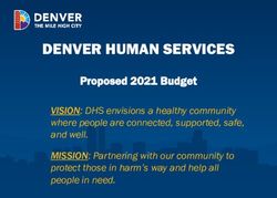 DENVER HUMAN SERVICES - Proposed 2021 Budget VISION: DHS envisions a healthy community where people are connected, supported, safe, and well ...
