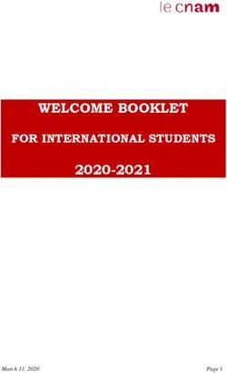 WELCOME BOOKLET 2020-2021 - FOR INTERNATIONAL STUDENTS - Cnam