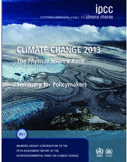 CLIMATE CHANGE 2013 The Physical Science Basis - Summary for Policymakers