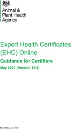 Export Health Certificates (EHC) Online - Guidance for Certifiers May 2021 (Version 15.0) - APHA Vet Gateway