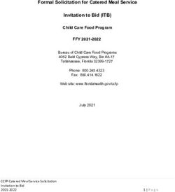 Formal Solicitation for Catered Meal Service Invitation to Bid (ITB)