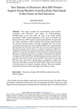 New Patterns of Disclosure: How HIV-Positive Support Group Members from KwaZulu-Natal Speak of their Status in Oral Narratives