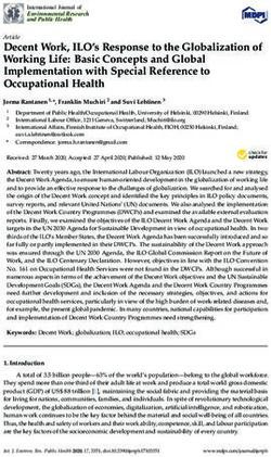 Decent Work, ILO's Response to the Globalization of Working Life: Basic Concepts and Global Implementation with Special Reference to Occupational ...
