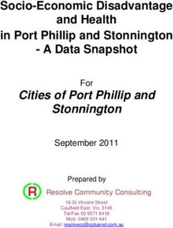 Socio-Economic Disadvantage and Health in Port Phillip and Stonnington - A Data Snapshot
