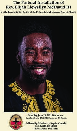 THE PASTORAL INSTALLATION OF REV. ELIJAH LLEWELLYN MCDAVID III