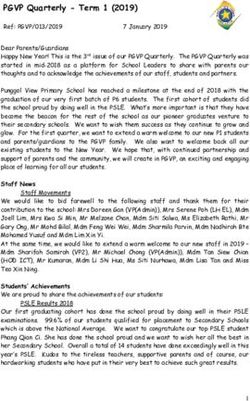 PGVP Quarterly - Term 1 (2019) - Ref:PGVP/013/2019 7January2019 - Punggol View Primary School Websit
