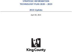STRATEGIC INFORMATION TECHNOLOGY PLAN 2020 2023 - 2021 Update April 30, 2021