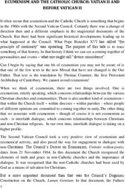 ECUMENISM AND THE CATHOLIC CHURCH: VATIAN II AND BEFORE VATICAN II
