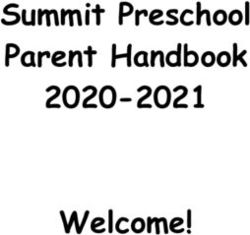 Summit Preschool Parent Handbook 2020-2021 Welcome!