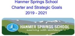 Hanmer Springs School Charter and Strategic Goals 2019 2021