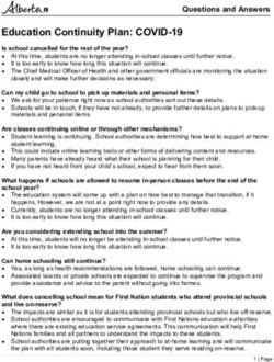 Education Continuity Plan: COVID-19