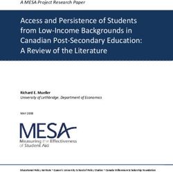 Access and Persistence of Students from Low Income Backgrounds in Canadian Post Secondary Education: A Review of the Literature