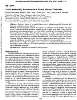 REVIEW Use of Personality Frameworks in Health Science Education