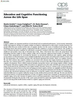 EDUCATION AND COGNITIVE FUNCTIONING ACROSS THE LIFE SPAN - MPG.PURE