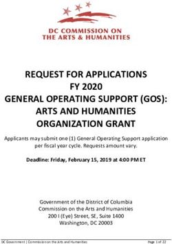 REQUEST FOR APPLICATIONS FY 2020 GENERAL OPERATING SUPPORT (GOS): ARTS AND HUMANITIES ORGANIZATION GRANT