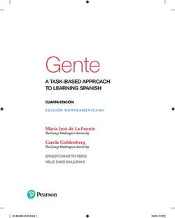 GENTE A TASK-BASED APPROACH TO LEARNING SPANISH - HIGHER ...