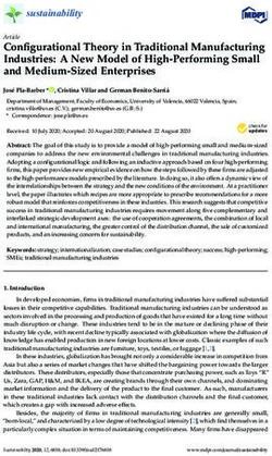Configurational Theory in Traditional Manufacturing Industries: A New Model of High-Performing Small and Medium-Sized Enterprises - MDPI