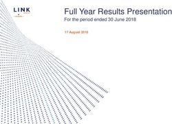 Full Year Results Presentation - For the period ended 30 June 2018 17 August 2018