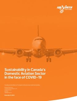 Sustainability in Canada's Domestic Aviation Sector in the face of COVID-19 - Standing Committee on Transport, Infrastructure and Communities ...