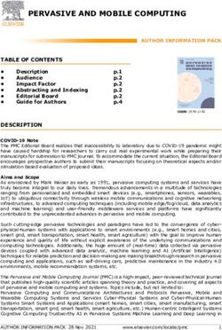 PERVASIVE AND MOBILE COMPUTING - Elsevier