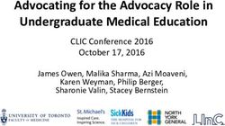 Advocating for the Advocacy Role in Undergraduate Medical Education - CLIC Conference 2016 October 17, 2016 - University of Toronto