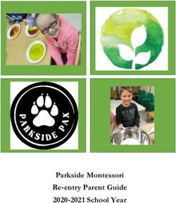 Parkside Montessori Re-entry Parent Guide 2020-2021 School Year