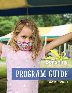 PROGRAM GUIDE CAMP 2021 - Camp Sonshine
