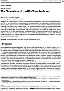 The Dimensions of the US-China Trade War - De Gruyter