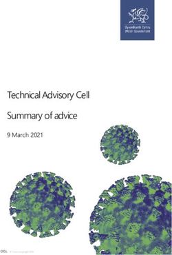 Technical Advisory Cell Summary of advice - 9 March 2021 - GOV.WALES